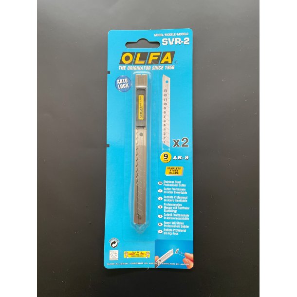 OLFA rustfri kniv m. 3 knivblade 45