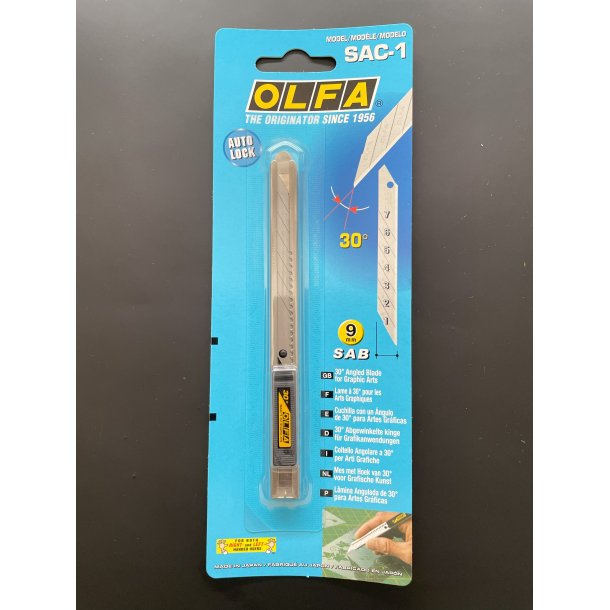 OLFA rustfri kniv m. 1 knivblad 30